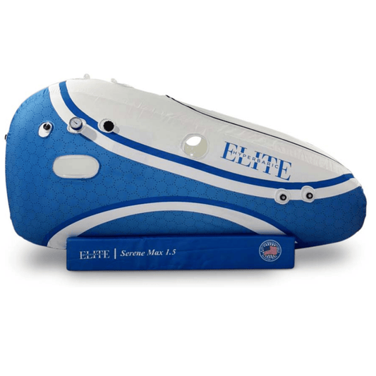 Elite Serene Max hyperbaric chamber sitting lying 1.5 ATA 10 windows