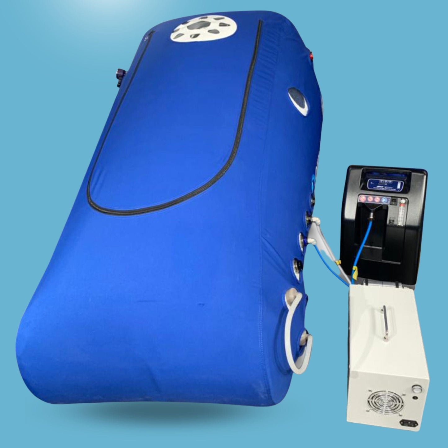 OxyFlow Wide Door Hyperbaric Chamber with Oxygen Concentrator and Compressor