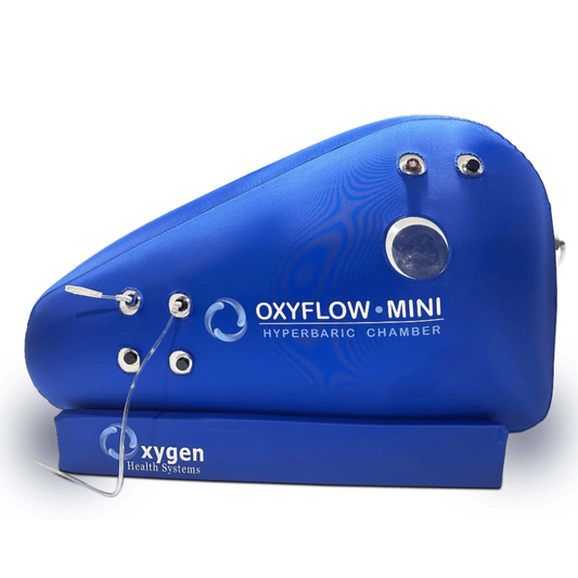Oxygen Health Systems Oxyflow Mini hyperbaric chamber sitting lying
