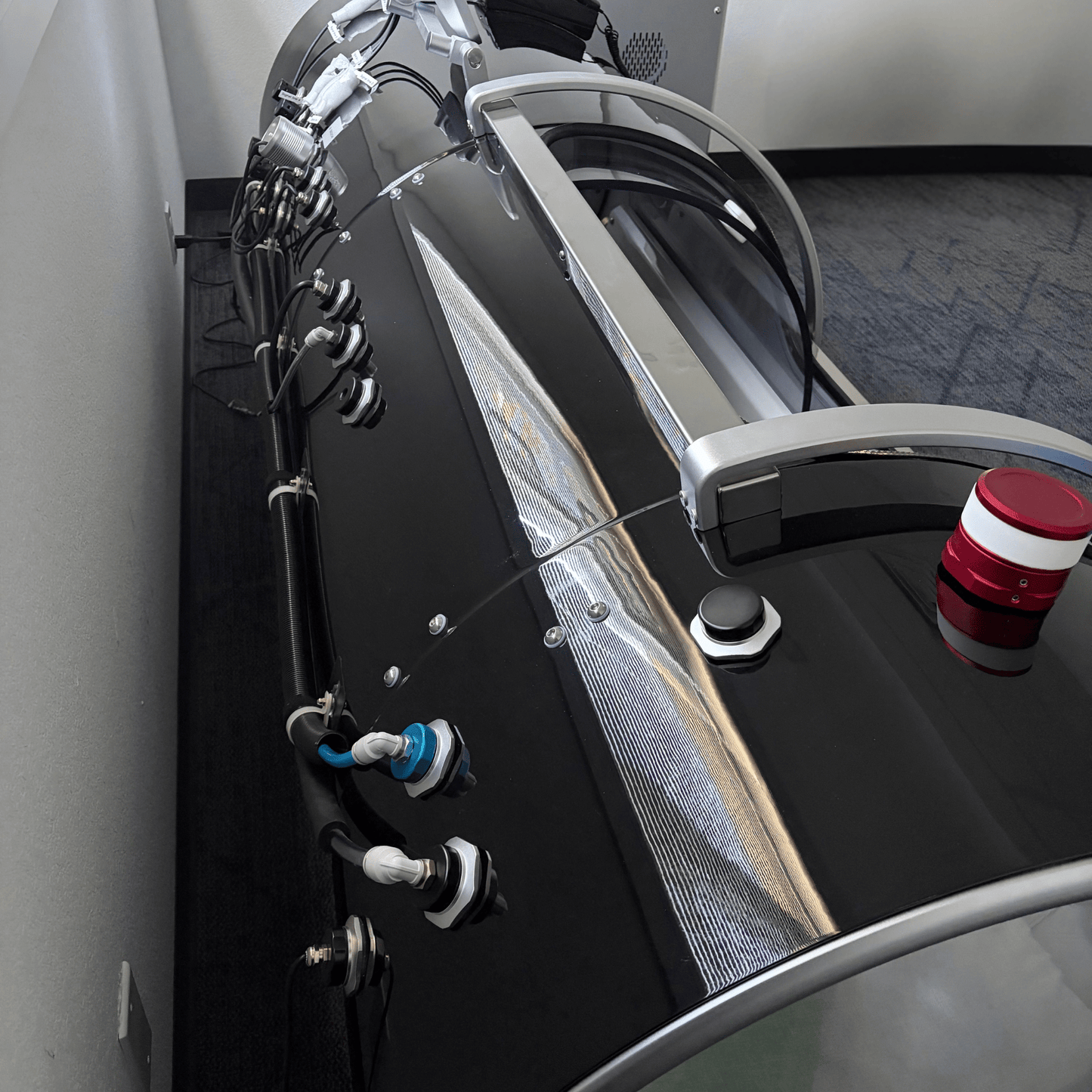 Backside of the 30 inch lying 2.0 ATA Hyperbaric Chamber