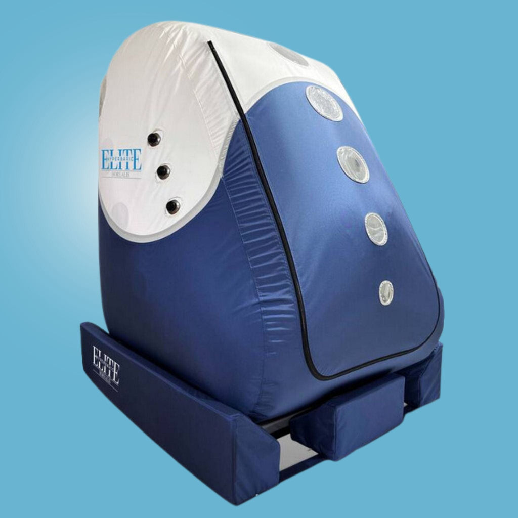 Borealis vertical walk-in hyperbaric chamber with large windows and wheelchair-accessible entry.