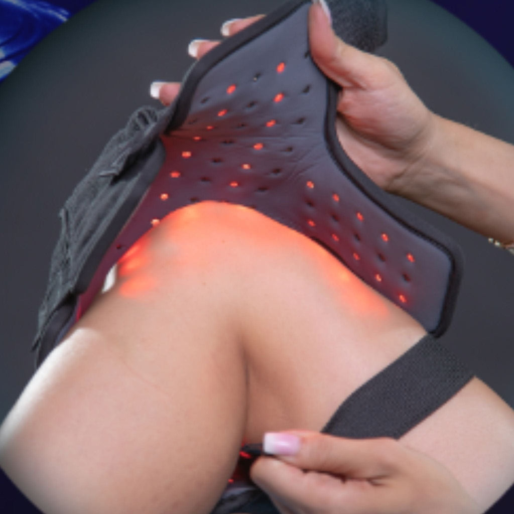 Professional-grade red light therapy pad applied to the body for targeted pain relief