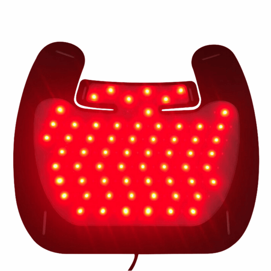 LS Pro Systems silicone red light therapy pad shaped for the upper back and neck