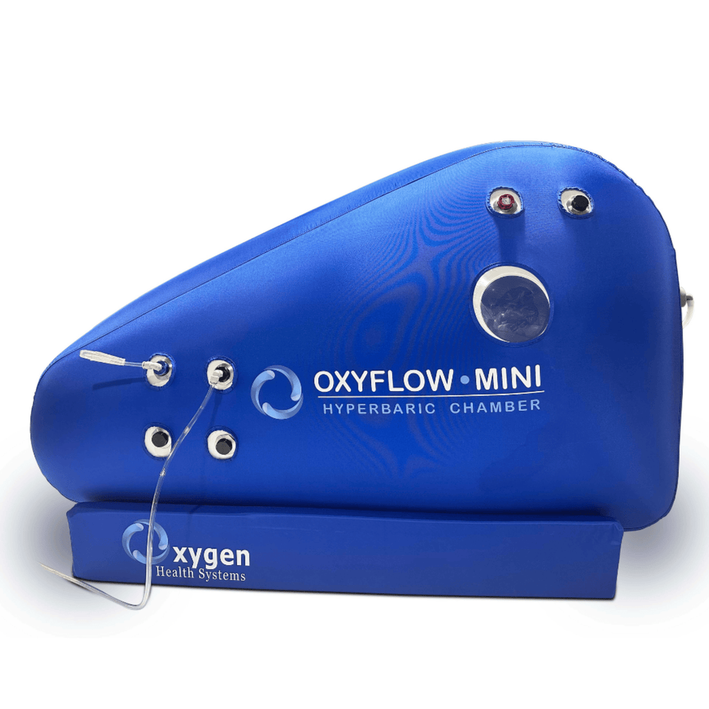 Oxygen Health Systems Oxyflow Mini hyperbaric chamber sitting lying