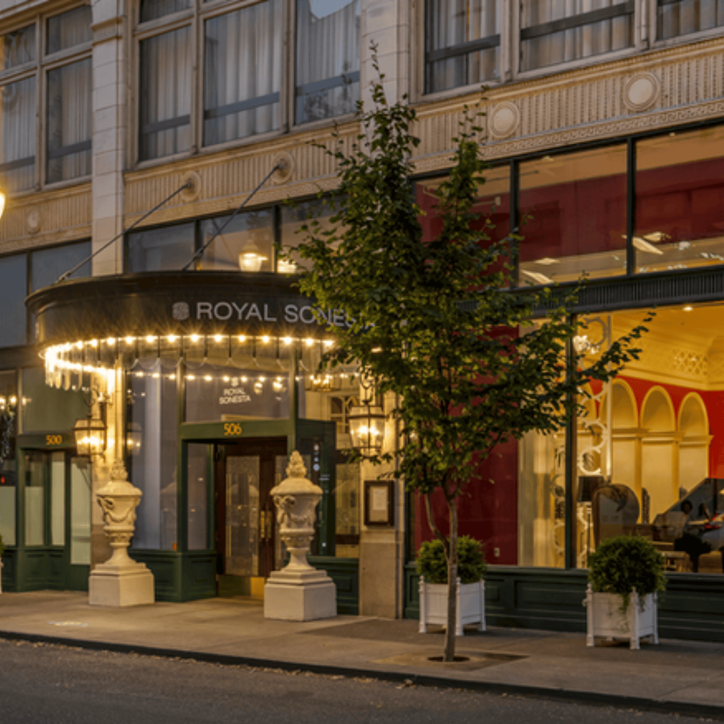 Exterior view of The Royal Sonesta luxury boutique hotel in downtown Portland, Oregon